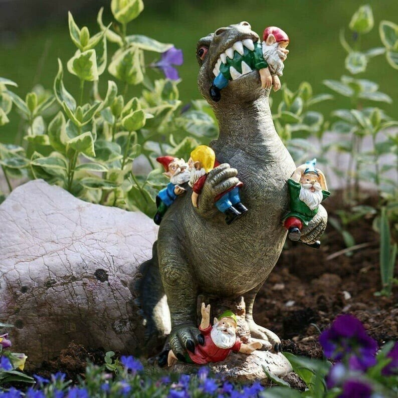 Garden Decor | Resin Dinosaur Figurine | Weather-Resistant | RexTerra