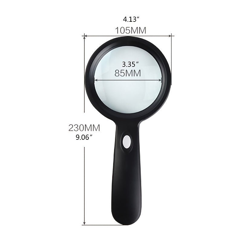 10X LED Hand Magnifier with Lighting | Sharp View | Comfortable Grip | DetailGlow