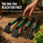 Garden Hand Tool | Anti-Slip Rubber Handle | Shovel, Hoe & Rake | Transplanting & Lawn Care