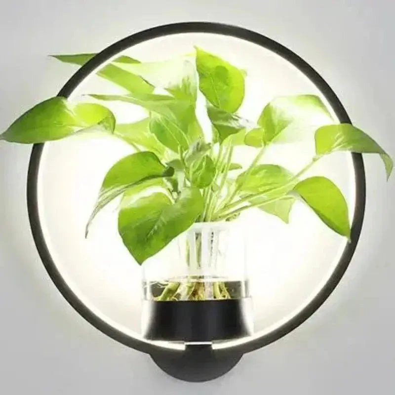 LED Plant Wall Light with Glass Vase | Cozy Ambient Glow | Decorative Wall Accent | GlowPlant
