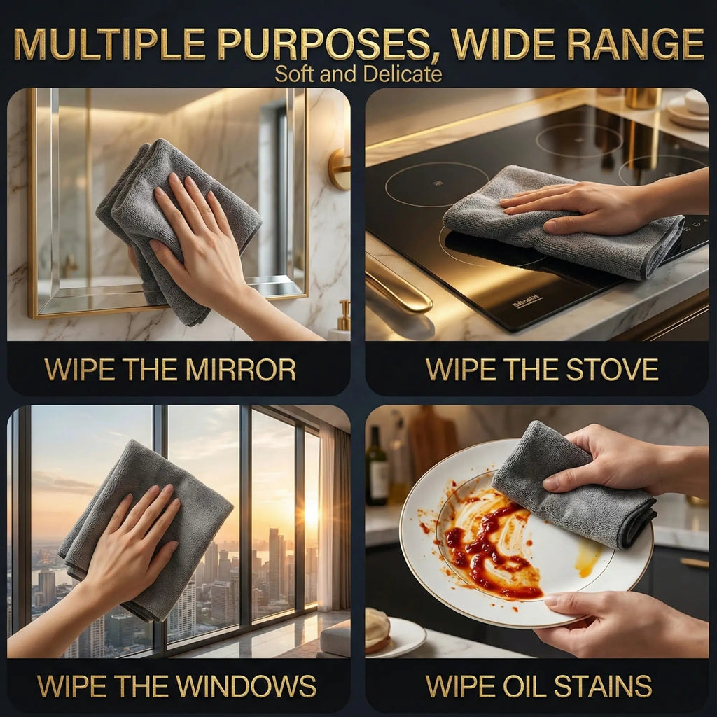 Microfiber Glass Cleaning Cloths | No Streaks | Lint-Free and Reusable | ClearWipe