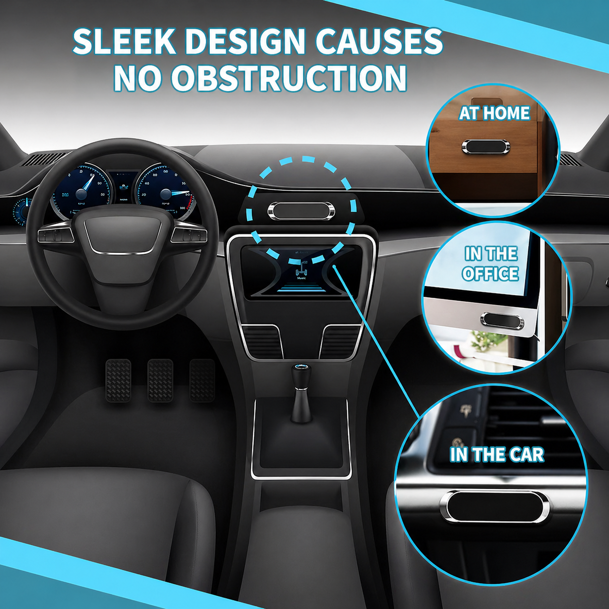 Phone Holder | 6 N50 Magnets & 360° Swivel | Zinc Alloy with Nano Coating | Clipzero