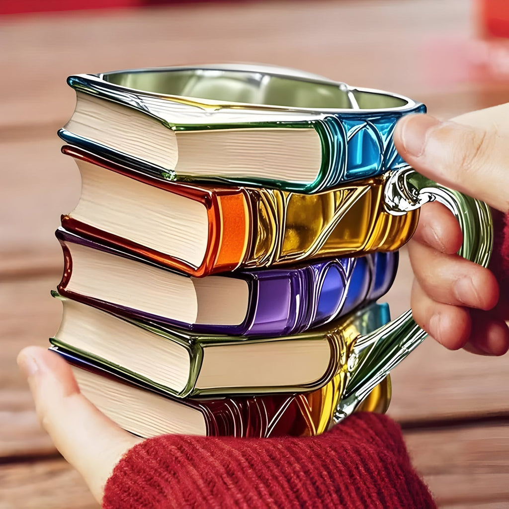 Mug | 3D Book-Shaped Cup | Handmade & Vibrant | For Coffee & Tea | BookLume