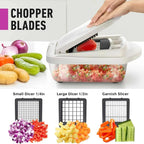 Vegetable Cutter | Dicing, Chopping and Grating | Collection Container & Safety Holder | VegiCut