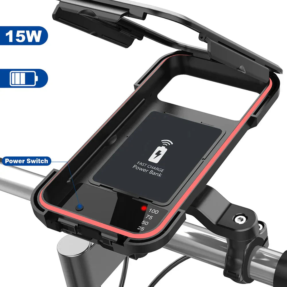 Powerbank Bike Mount | Touchscreen Waterproof | Universal Handlebar Inch | Voltride
