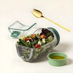 Glass Salad Bowl | Side Entry | Airtight Screw Lid | FreshBowl