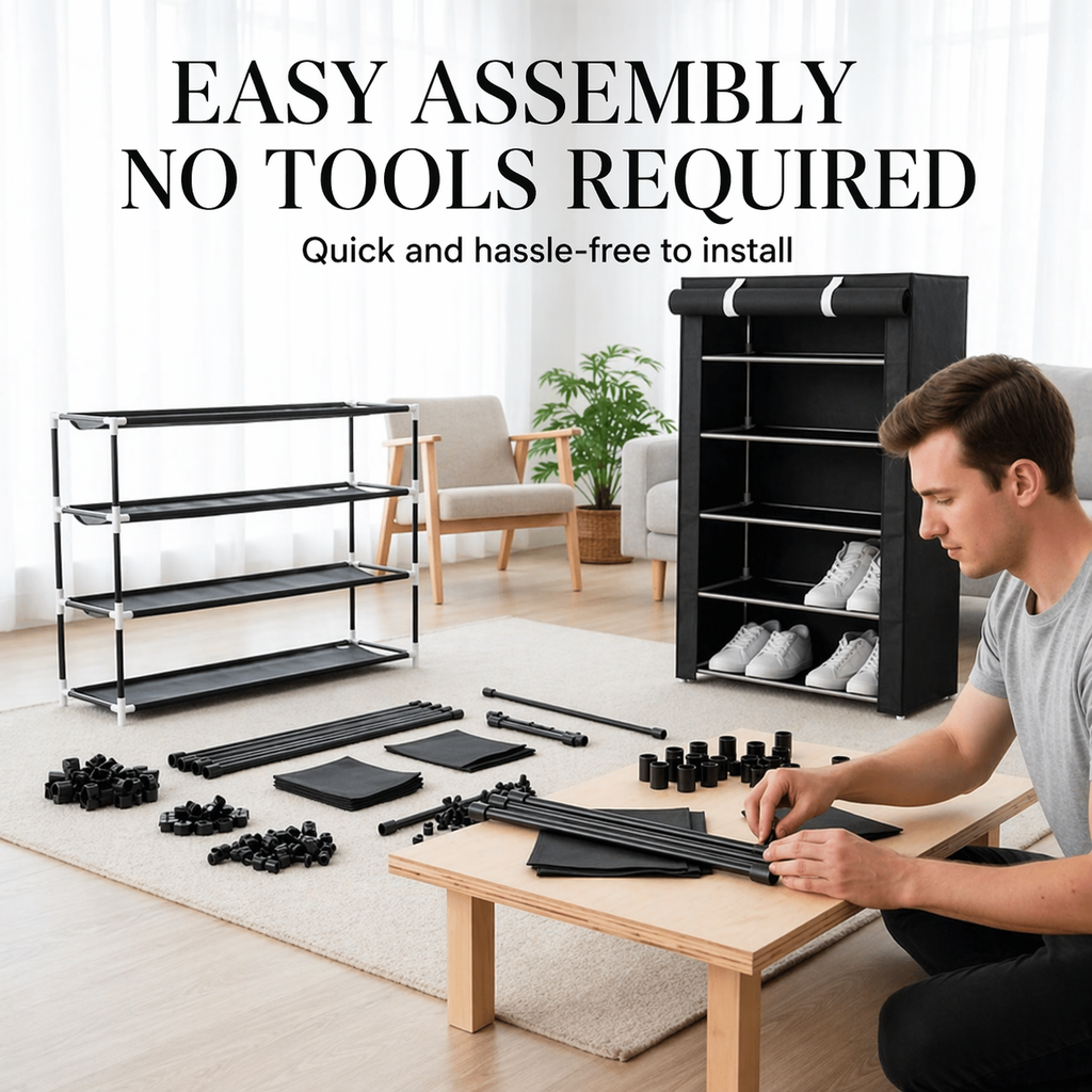 Freestanding Shoe Cabinet | No Tools Needed | Space-Efficient | TidyRack