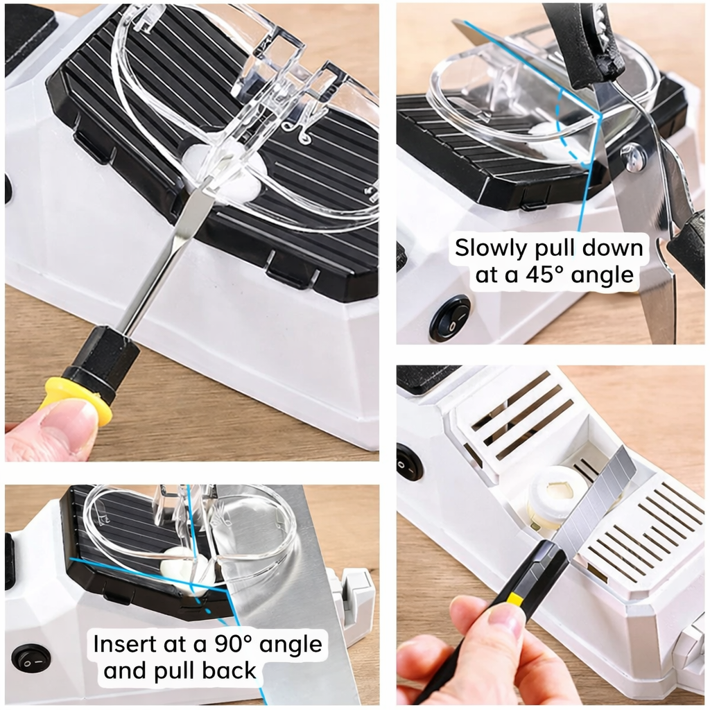 Knife Sharpener | Dual-Stage Honing | Secure Guide Slots | Cutting Performance
