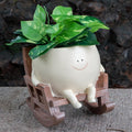 Smily Face Plant Pot | Resin Rocker Chair | Succulent & Cactus Accent | GrinPot