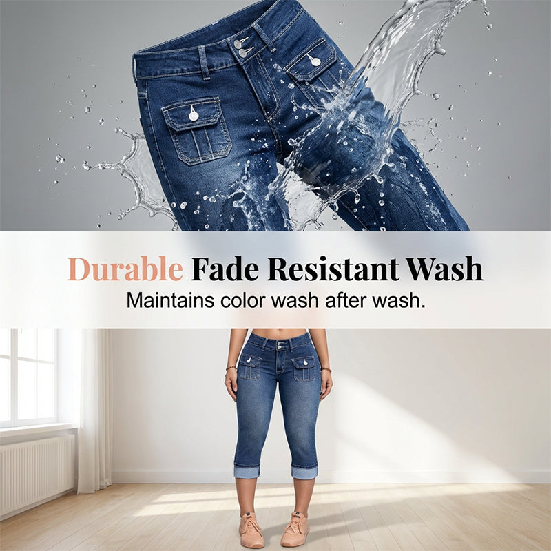 VeloraFlex™ Denim Capris — Sculpt Your Curves in All-Day Comfort and Freedom