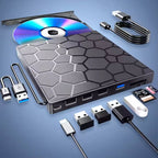 External Drive | Driver-Free Plug and Play | USB C Hub with SD Card Reader | RetroRevive