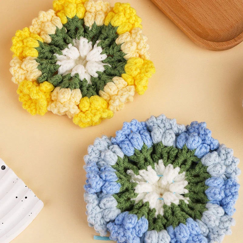 LumaFlor™ DIY Crochet Kit — Craft Cozy Floral Coasters That Light Up Every Moment