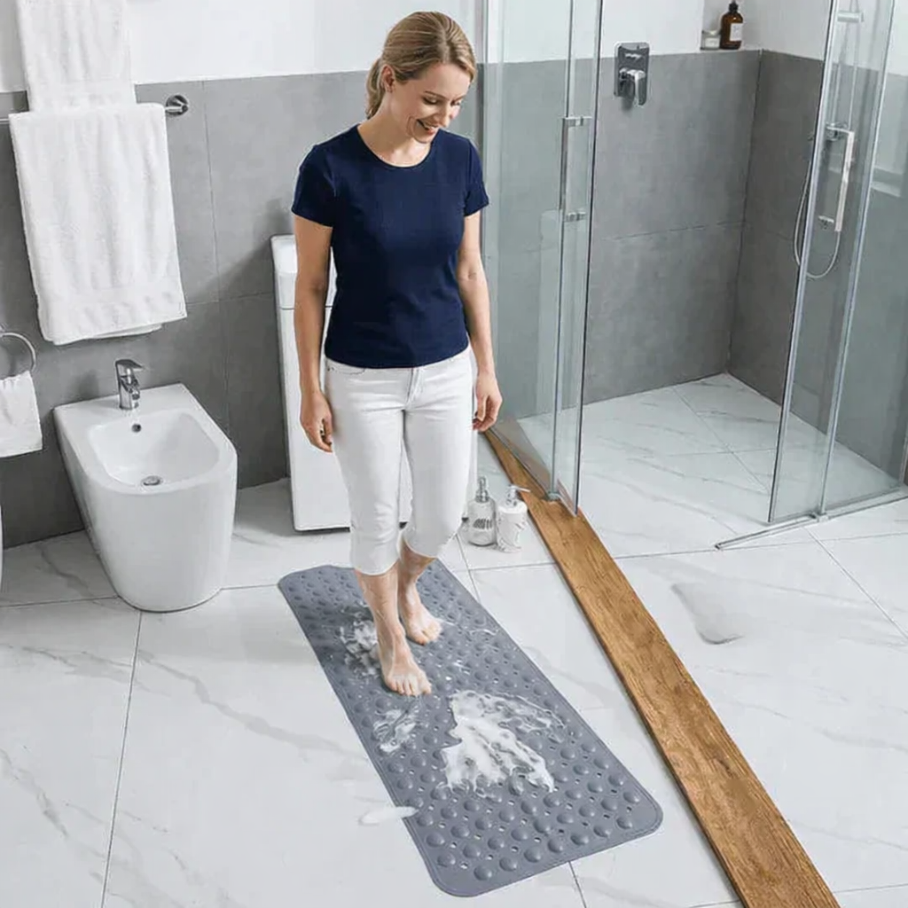 Non-Slip Shower Mat | Gripped Texture | Quick Water Flow | SafeStep