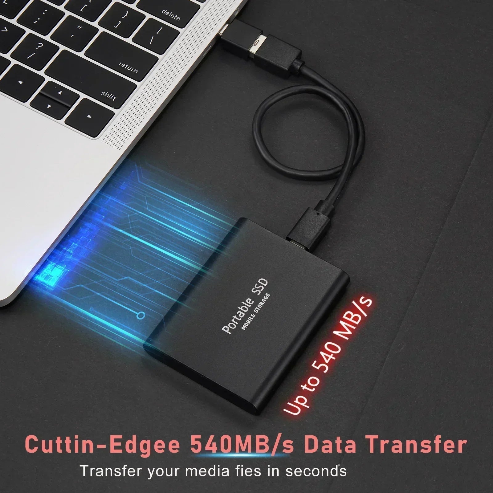 128GB External SSD | Up to 550 MB/s Read/Write Speeds | Shock Resistant | Nexdrive