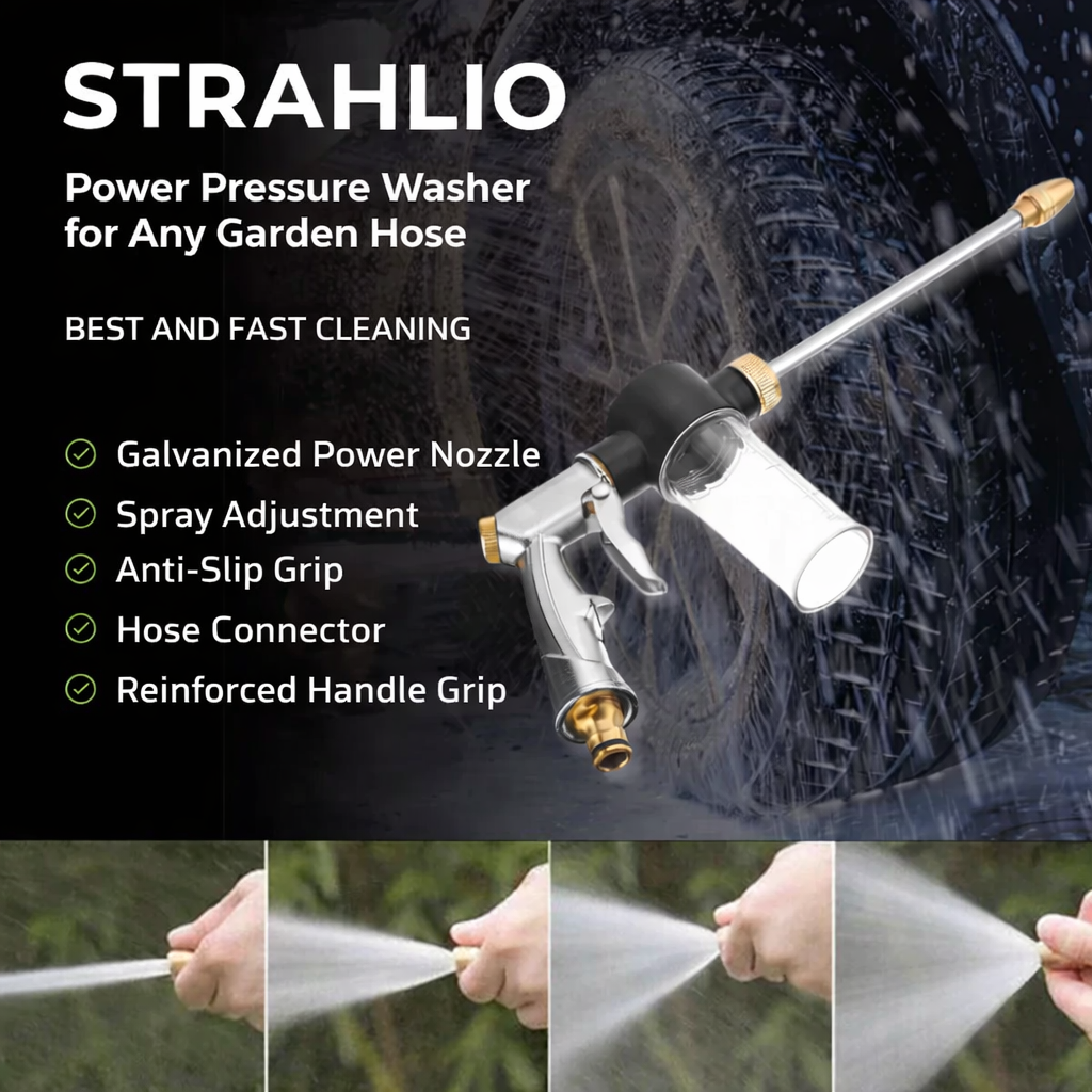 High-Pressure Cleaner | Variable Spray Jet | Soap Dispenser Cleaning | Strahlio