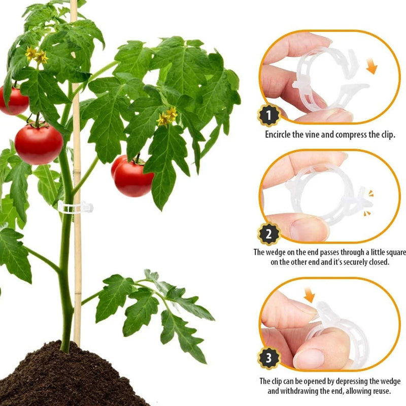 Plant Support Clips Plastic | Inner Diameter 1 Inch | Reusable | Stemhold