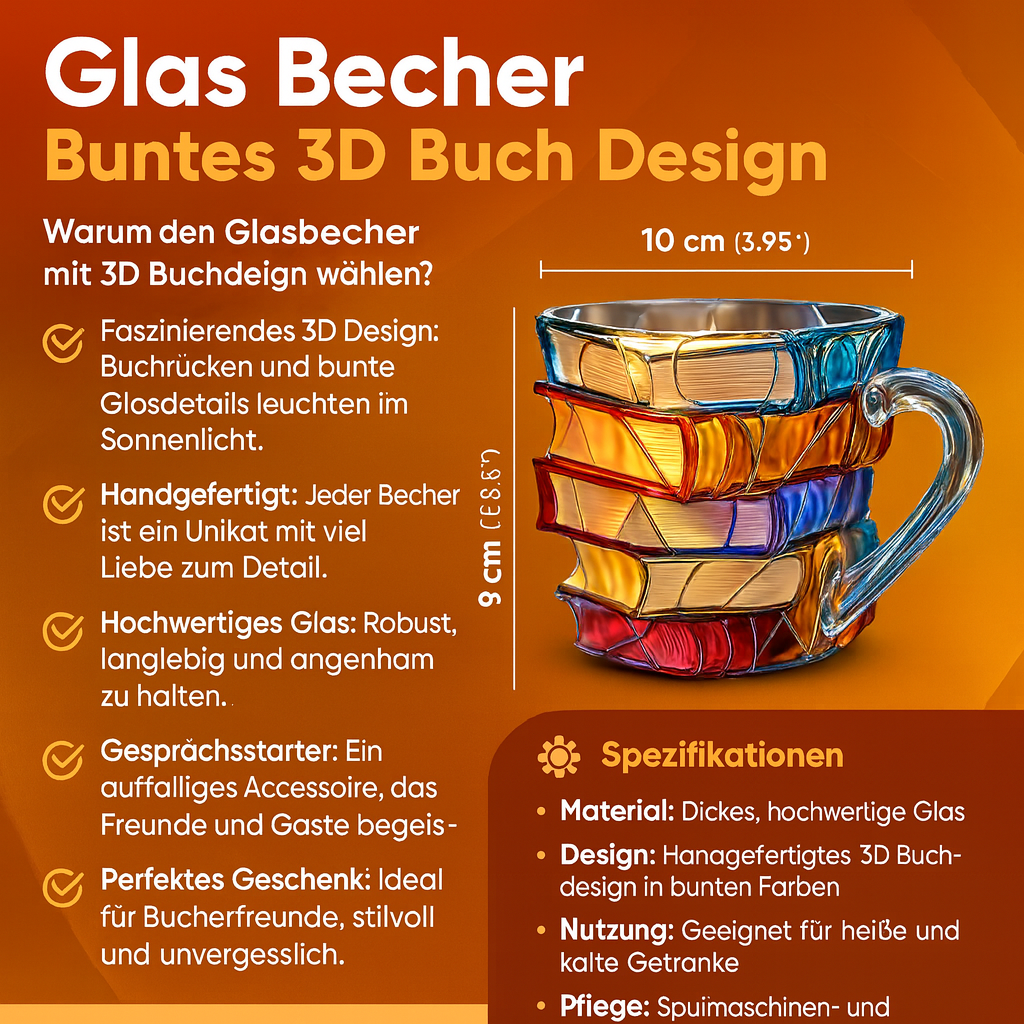 Mug | 3D Book-Shaped Cup | Handmade & Vibrant | For Coffee & Tea | BookLume
