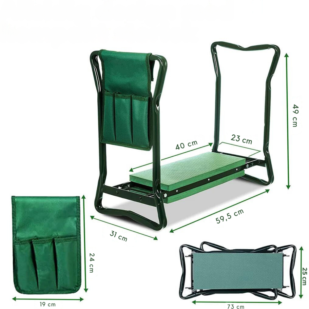 Foldable Garden Kneeling Bench | Knee-Comfortable Gardening | Seat Feature with Handles | BeetBuddy