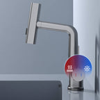Pull-out Faucet 360° Rotation | LED Temp Display | 5 Spray Settings | Flowsense