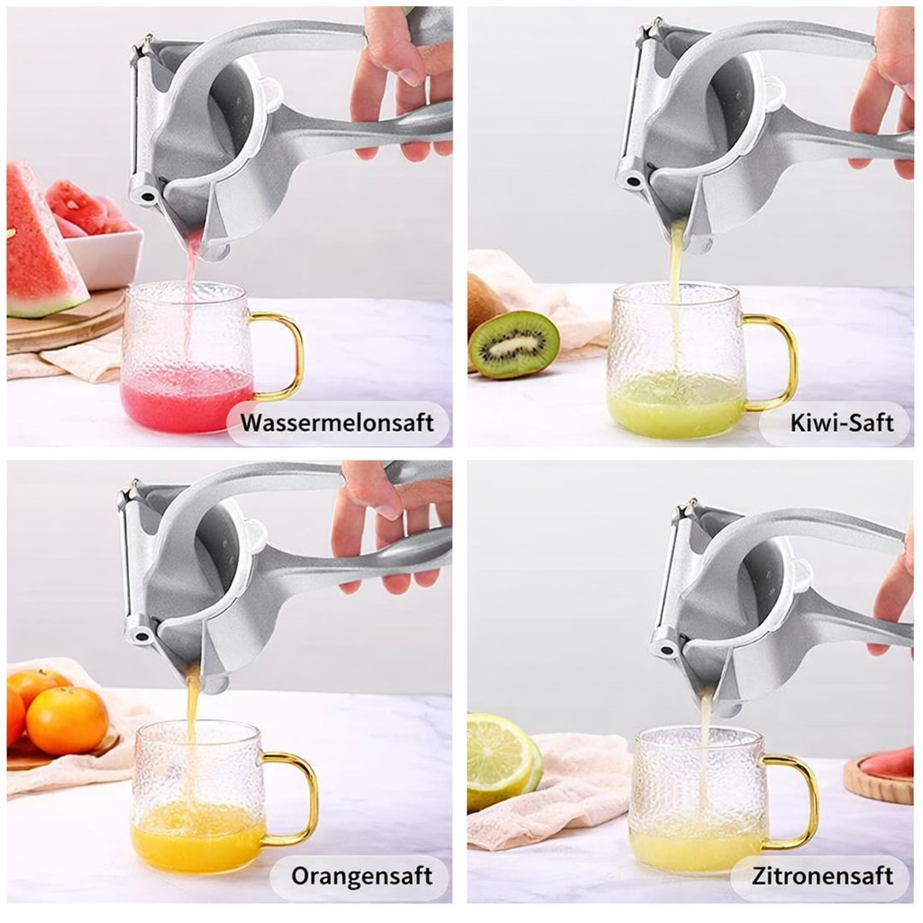 Manual Fruit Press | Stainless Steel Citrus Juicer | Lever Handle with Non-Slip Grip | PureSqueeze