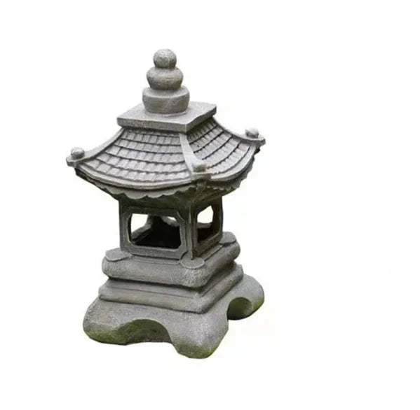 Japanese Garden Lantern | Resin Solar LED | Warm White Zen Garden & Terrace | Wabilight