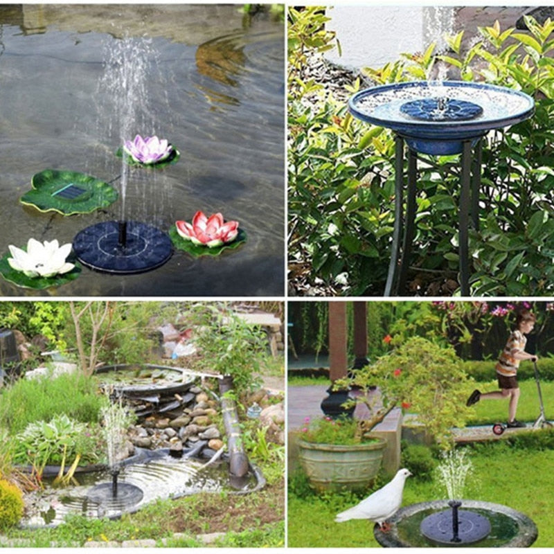 Floating Solar Water Fountain | 6 Fountain Jets | Pond, Birdbath & Garden | AquaRise