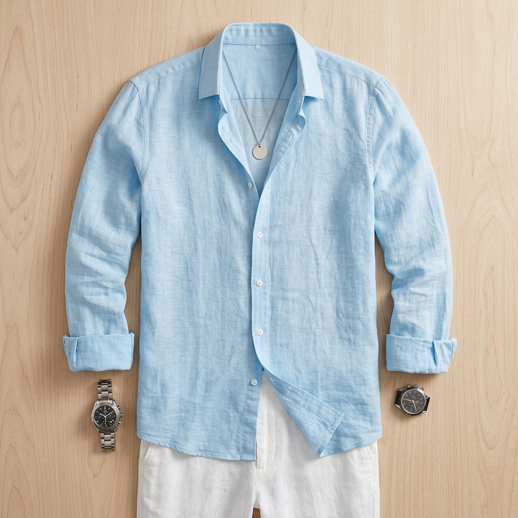 VenturoLux™ – Breezy Lightweight Cotton-Blend Long-Sleeve Shirt