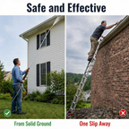 SkySweep™ — Power Through Gutters, Siding & Upper-Level Dirt Without Ladder Climbing