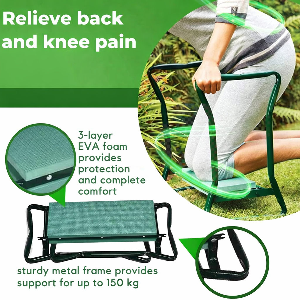 Ergonomic 2-in-1 Garden Knee Stool and Seat for Enhanced Joint Comfort | Foldable | Compact | Kneeworks