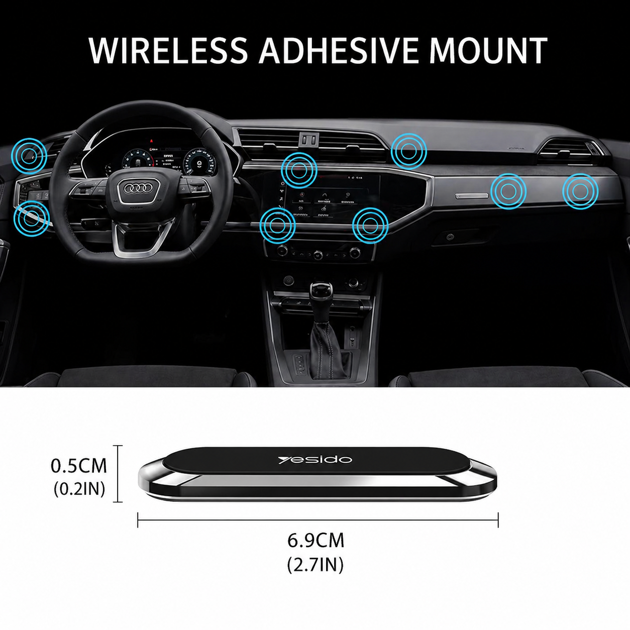 Phone Holder | 6 N50 Magnets & 360° Swivel | Zinc Alloy with Nano Coating | Clipzero