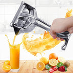 Manual Fruit Press | Stainless Steel Citrus Juicer | Lever Handle with Non-Slip Grip | PureSqueeze