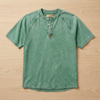 VesperLoom™ – Vintage Mineral-Wash Raglan Henley Tee