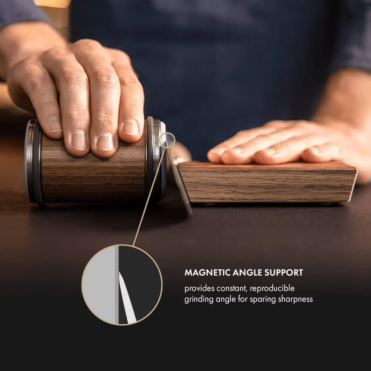 Knife Sharpener | Magnetic Angle Roller Grinder | Diamond & Ceramic | Stonemark