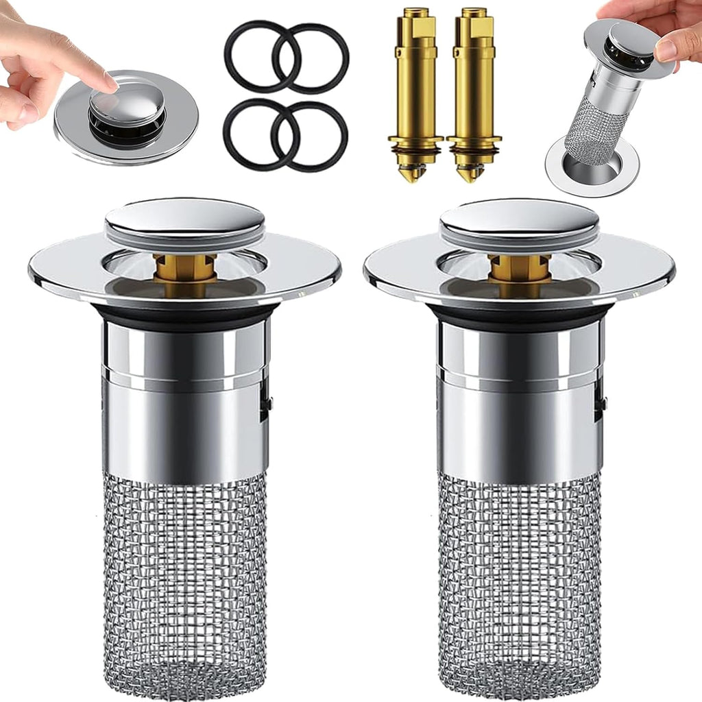 Sink Drain Stopper | Stainless Steel Clog-Resistant Filter | FilterPro