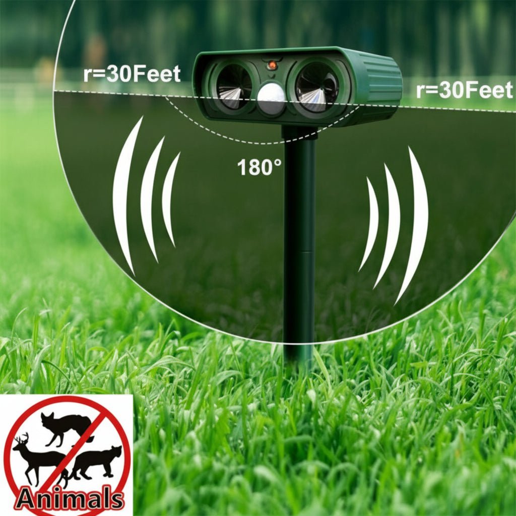 Animal Repellent Device | Motion-Sensor Ultrasound Defense | Wireless and Weather-Resistant | WildAway
