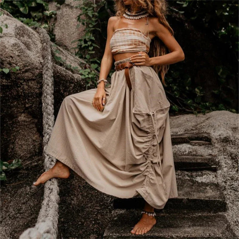 Veloura™ Maxi Skirt — Effortless Elegance with Freedom, Comfort, and Life-Saving Pockets