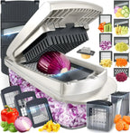 Vegetable Cutter | Dicing, Chopping and Grating | Collection Container & Safety Holder | VegiCut