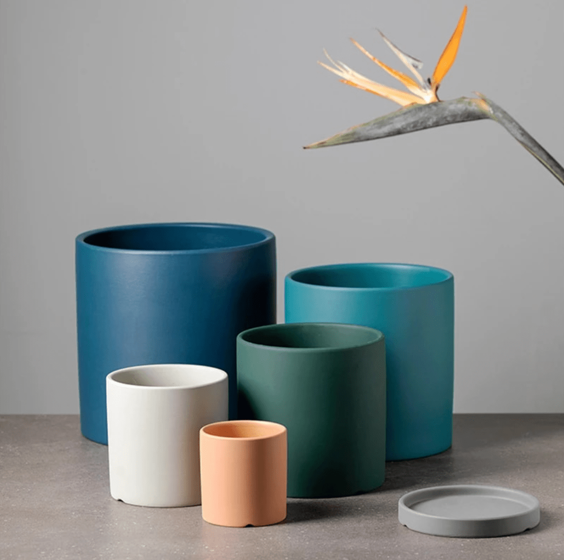 Flower Pot | Matte Finish | Includes Drainage Hole and Saucer | Nordic Pot