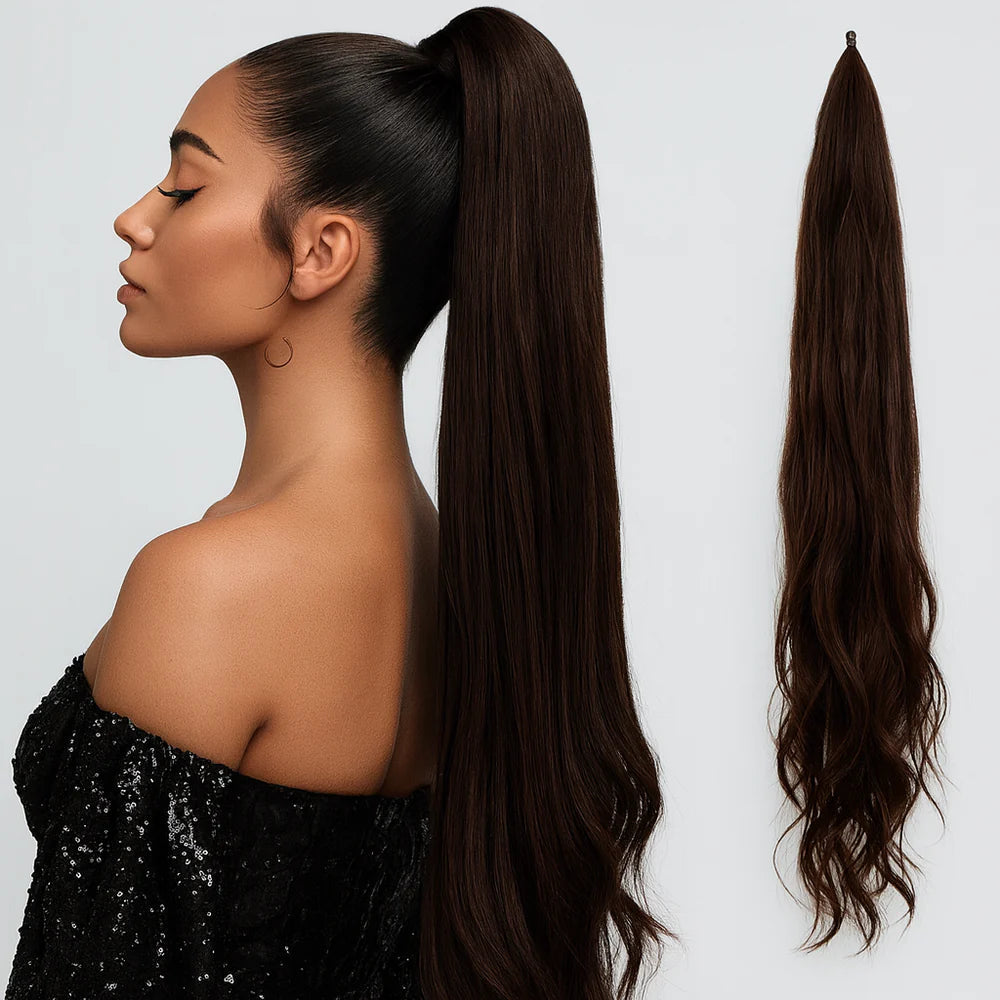 LuxeFlo™ — Instantly Own Your Stunning, Full-Volume Ponytail with Effortless Confidence