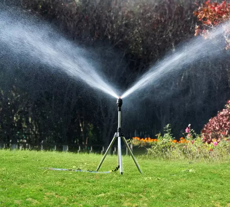 Sprinkler Garden Irrigation Device Stainless Steel | Tripod, PP Nozzle | 360° Rotatable | Rainpod