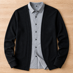 ApexForm™ – Slim-Fit 2-in-1 Knit Shirt with Layered Cardigan Look