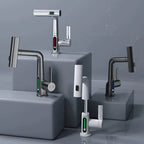 Pull-out Faucet 360° Rotation | LED Temp Display | 5 Spray Settings | Flowsense