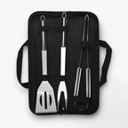 Stainless Steel Grill Tool Set | Includes Carrying Case for Travel | Safe Grip with Heat Shield | RostRanger