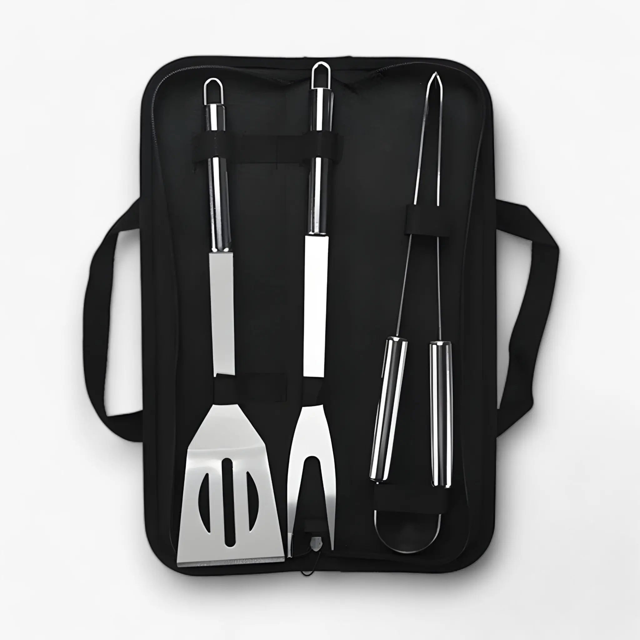 Stainless Steel Grill Tool Set | Includes Carrying Case for Travel | Safe Grip with Heat Shield | RostRanger