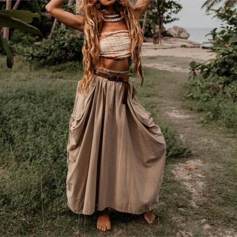 Veloura™ Maxi Skirt — Effortless Elegance with Freedom, Comfort, and Life-Saving Pockets