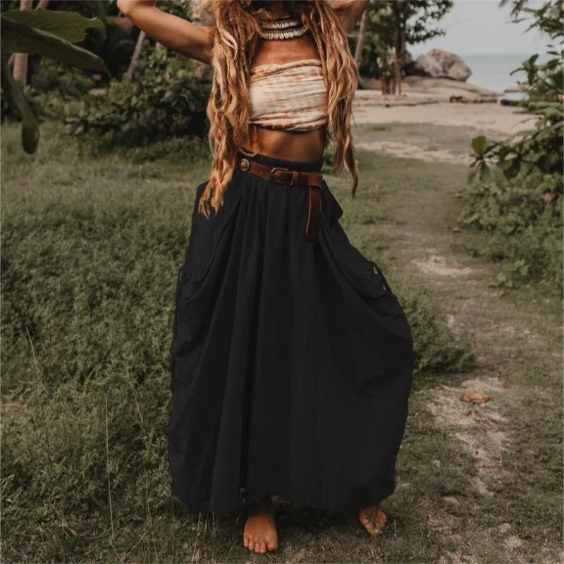 Veloura™ Maxi Skirt — Effortless Elegance with Freedom, Comfort, and Life-Saving Pockets
