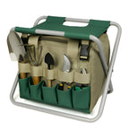 Compact Foldable Garden Tool Set | Oxford | Tool Bag & Stool | Sitwerk