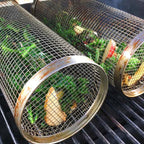 BBQ Grill Basket | 360° Spin Rotation | Uniform Heat Spread | Stainless Steel Build | GrillMaster