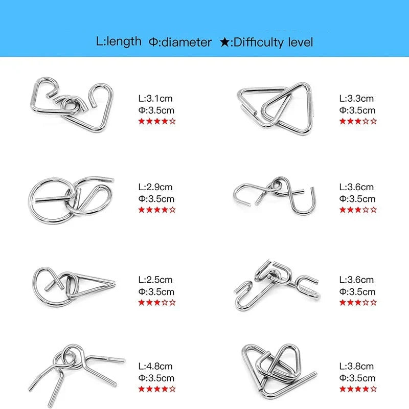 MindPulse™ Metal Ring Puzzle Set — Unlock Lightning-Fast Focus and Stress-Free Mental Power