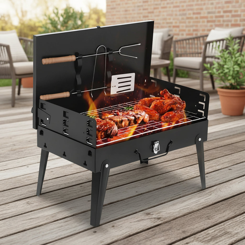 Foldable Steel Garden Grill | Powder-Coated BBQ | Garden & Camping | Foldfire